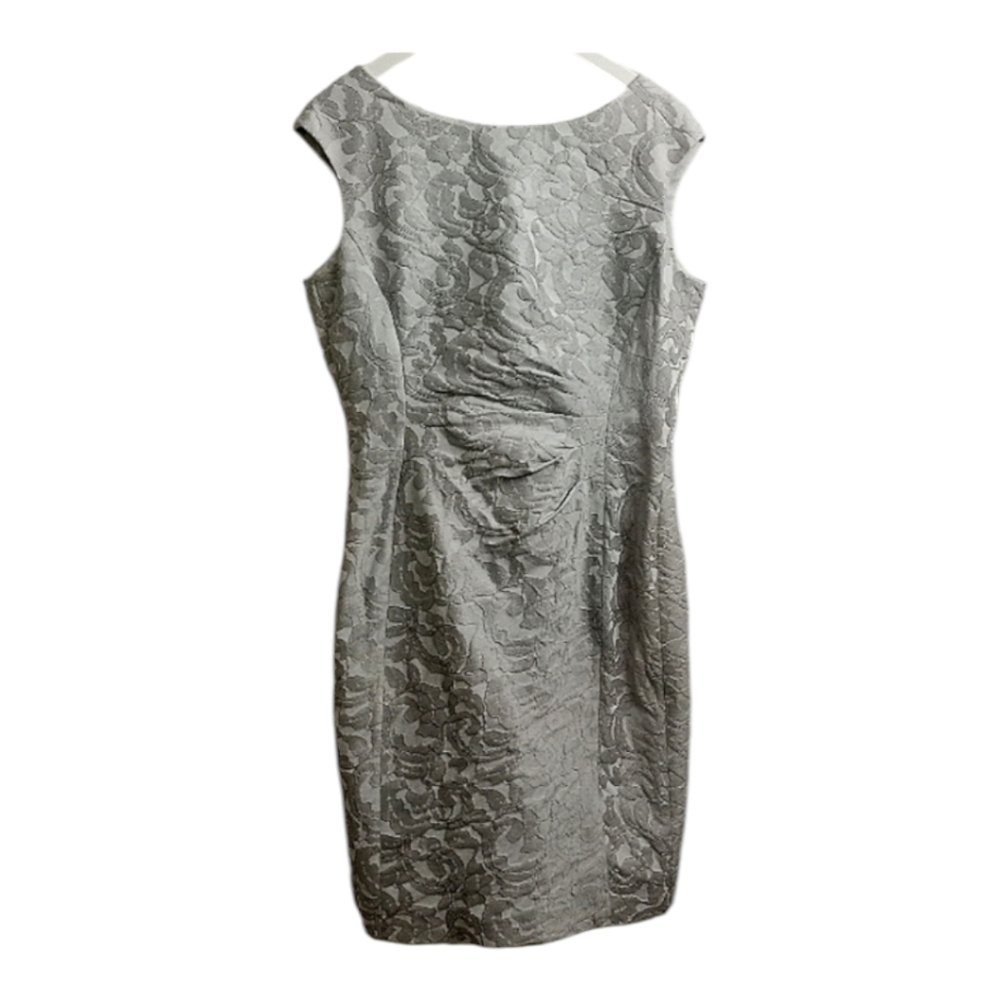 Ralph Lauren Silver Matelasse Brocade Vintage Cocktail Dress- Size: 12